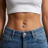 Crystal Dangling Heart Zircon Stainless Steel Navel Belly Button Piercing Jewelry For Women