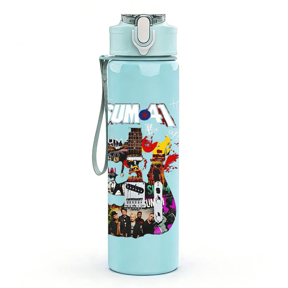 1PC Retro Multi Character Cartoon Colorful Print 750ml Portable Sports Water Bottle Leakproof Gym Outdoor Travel Drink Cup