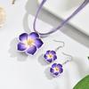 Boho Summer Floral Jewelry Set for Women Sweet Big Flower Braided Necklace Lightweight Accessory for Beach Party Gift