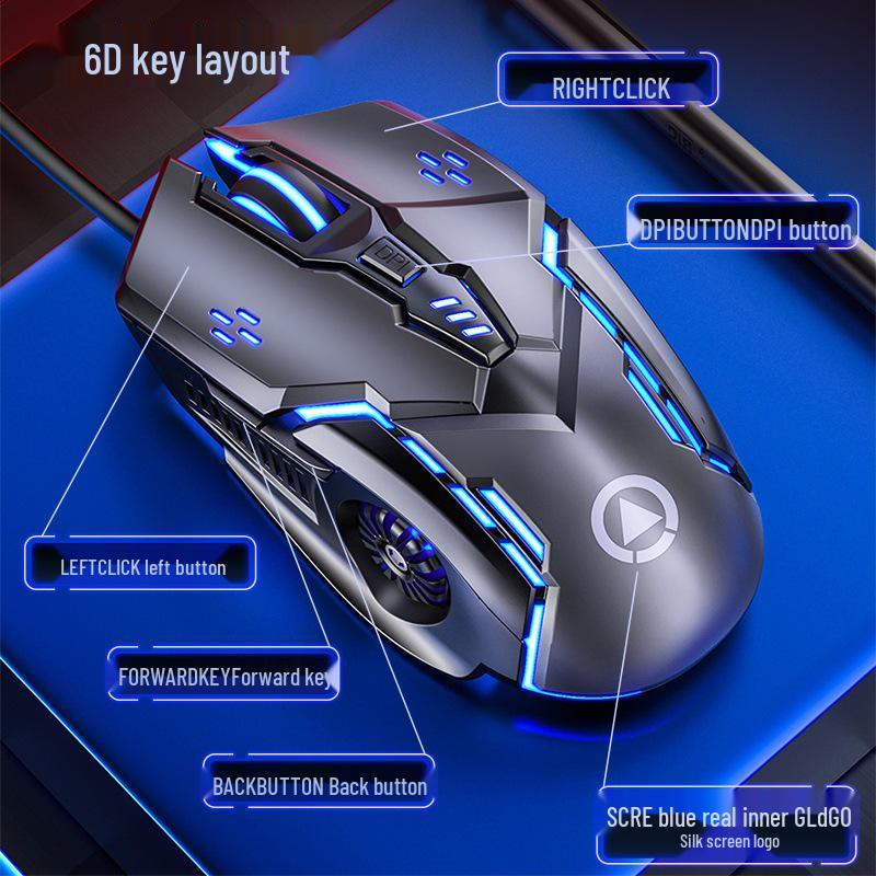 G5 Luminous Wired Gaming Mouse - Silent, Mechanical, for Esports, Computer Accessories