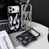 Hollow Case z Wzorem Płomieni 3D do iPhone 17 Air 16 15 14 13 12 11 Pro Max Plus Cienki Odporny na Wstrząsy Tylny Pokrowiec Modny Miękki TPU