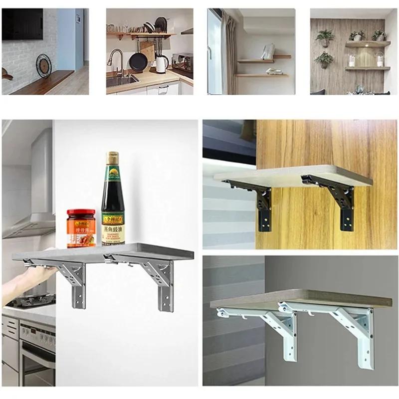 2er-Pack Schwerlast Klappregalwinkel für Werkbank 12/20 Zoll Edelstahl Wandmontiert L-förmiger Winkel Wandhalterung