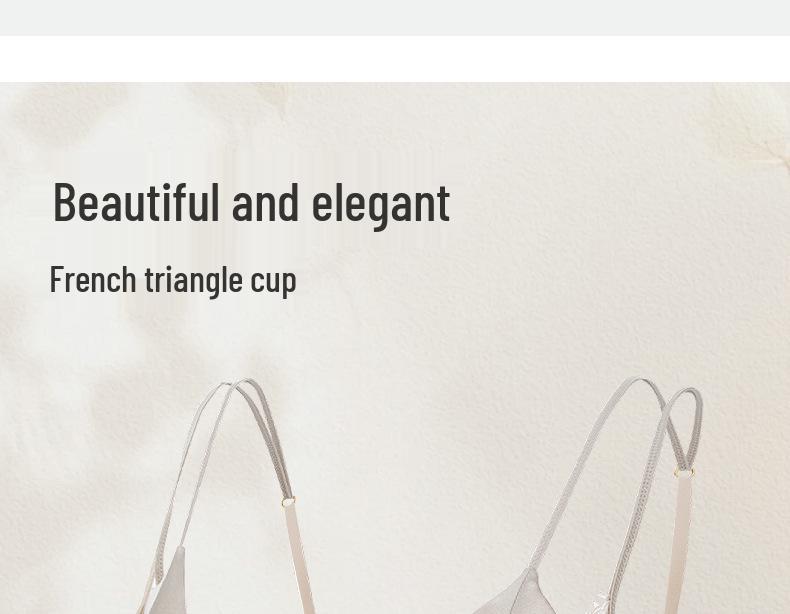 French Satin & Lace Push-Up Bra - Minimizer for Large Busts, Double Strap, Comfortable & Sexy Summer Wear