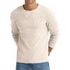 Men's Knit Crewneck Long Sleeve Color Top for Spring and Fall