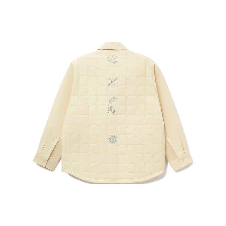 Li Ning Totem Embroidered Warm Cotton Jacket Men Jackets Swan-White ASHR101-2