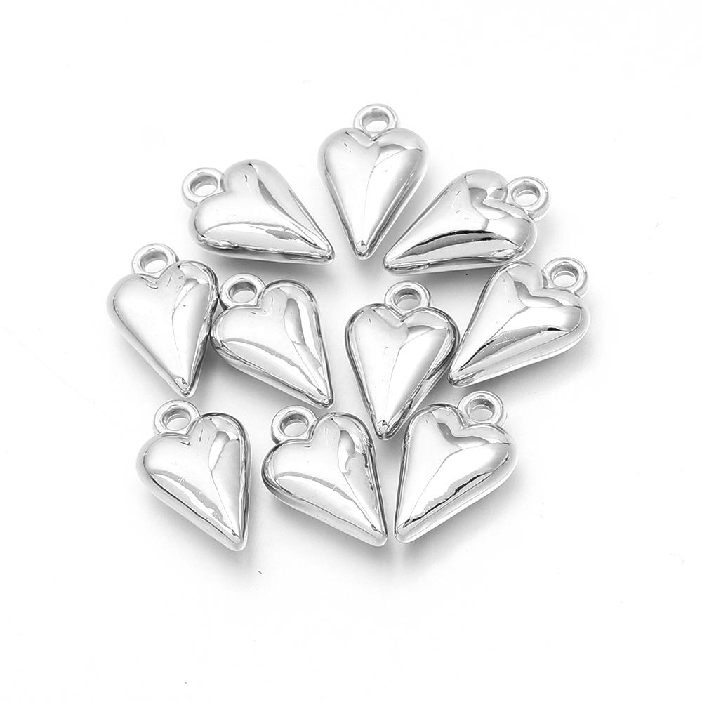 10-20pcs Heart Shape CCB Charms Plastic Charms Pendants For Jewelry Making DIY Handmade Necklace Bracelet Earrings Accessories