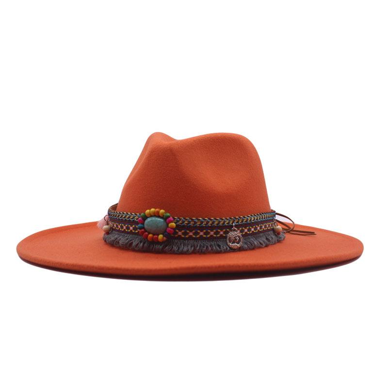 eBay European and American New Woolen Top Hat Minority Style Retro Big Brim Cm Jazz Hat
