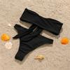 Ribbed Fabric Bandeau High Waist Bikini - Hot Selling Swimsuit for Women