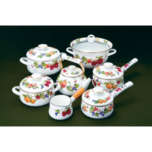 Fuji Enamel Saucepan, 18cm, Fruitas Collection 2, FTC-18S