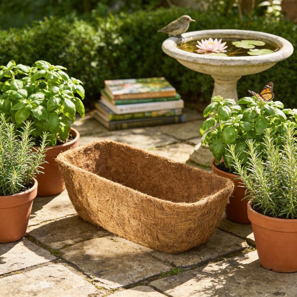 Modern Minimalist Plant Pot With Natural Coconut Coir Material For Home Gardening Decor
