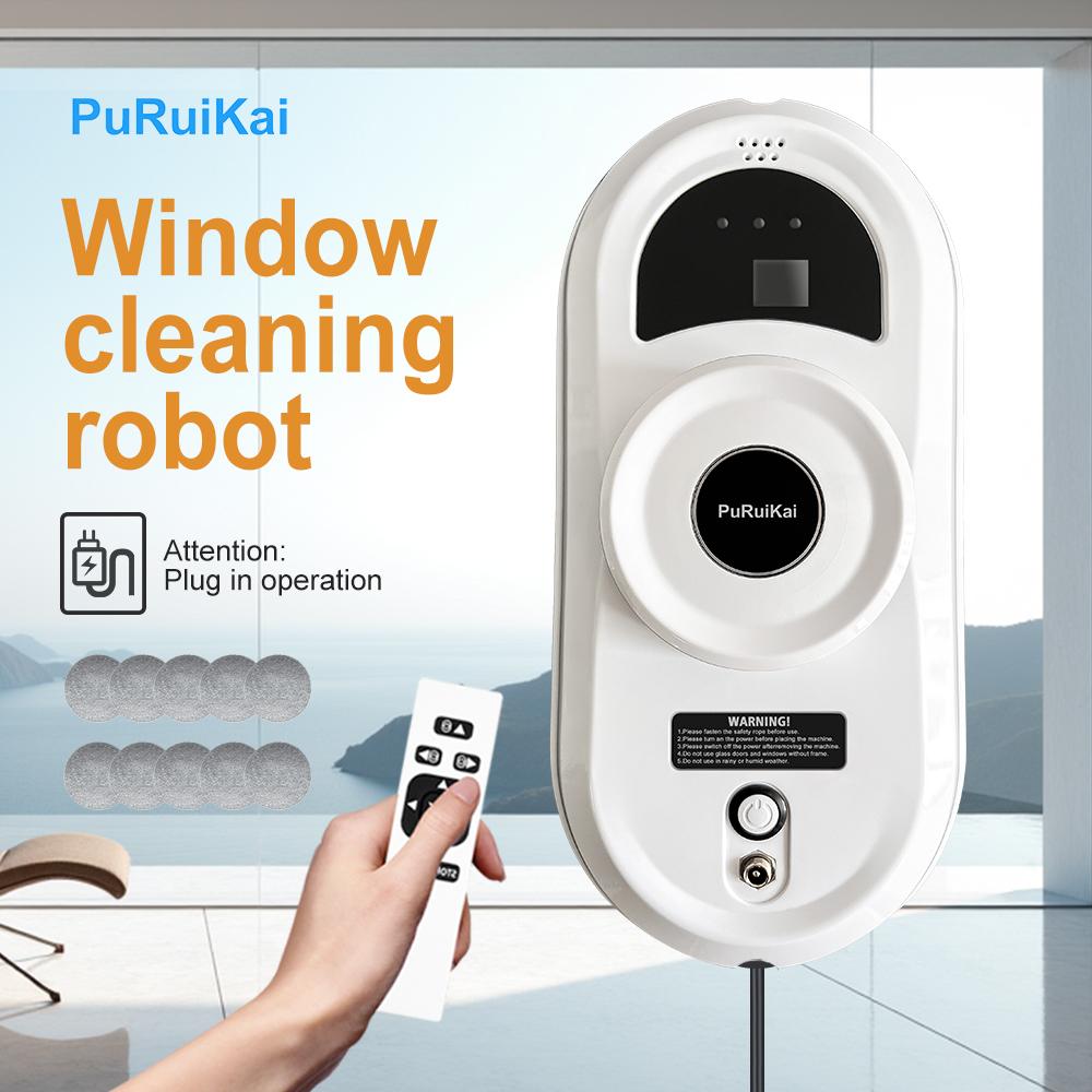 PuRuiKai Automatic Glass Cleaning Robot, with a Suction Power of 5600 Pa, 3 Cleaning Modes