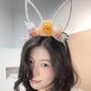 Colorful Easter Garland Artificial Flower Bunny Ears Hair Hoop  Costume Party Accessories