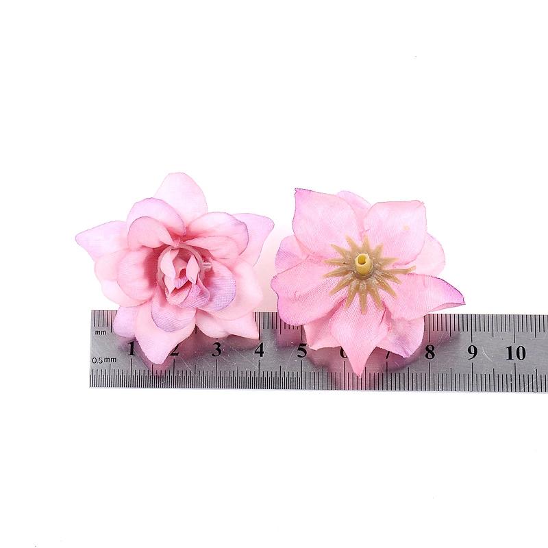10Pcs Artificial Flower 4.5cm Silk Rose Head For Wedding Home New Year Decoration DIY Garland Scrapbook Gift Box Craft Flowers