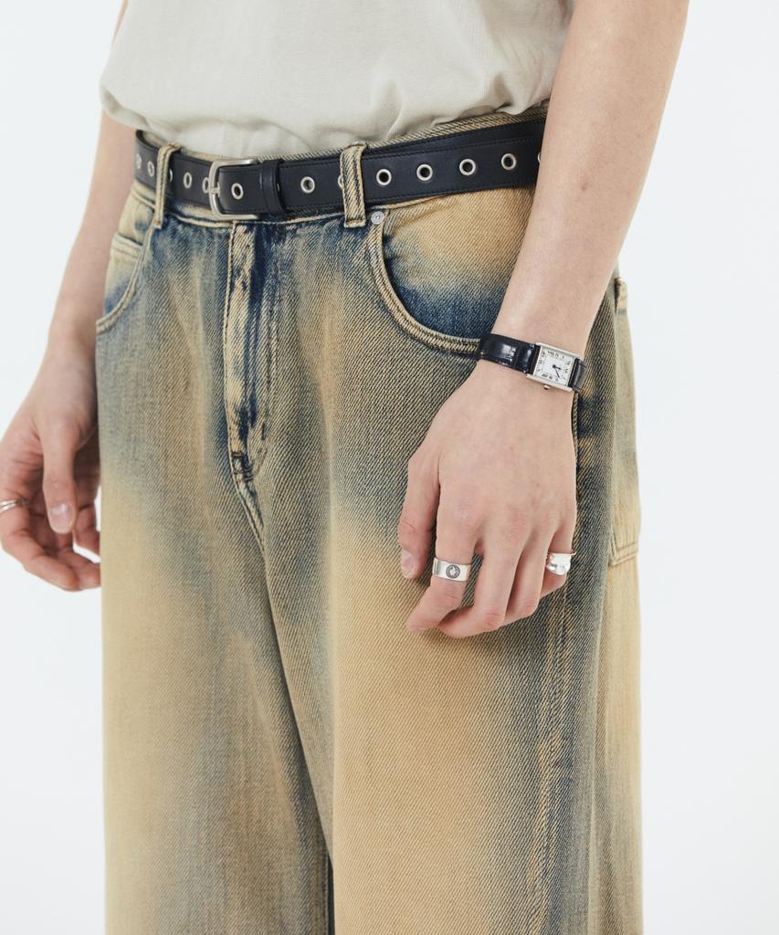 Modenaleudeo Amaze Wide Denim Pants (Yellow Blue)