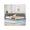 Upholstered Bed Sofa Bed 140*200 Multifunctional Bed with LED Light Bar, USB Port and Slatted Base