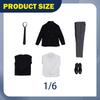 1/6 Scale Male Doll Clothes 12 Inch Action Figure Clothing White Shirt with Tie Sweater Men's Coat