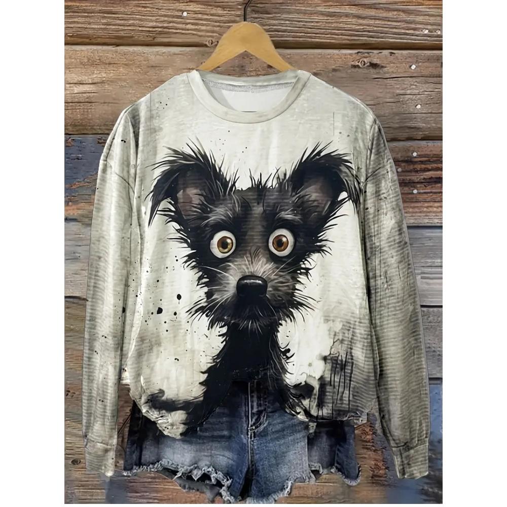 

Модная женская толстовка с капюшоном с принтом животных, весна и осень, цветная одежда с принтом тай-дай, повседневная футболка больших размеров с длинными рукавами, тренд 2024 года 2XL