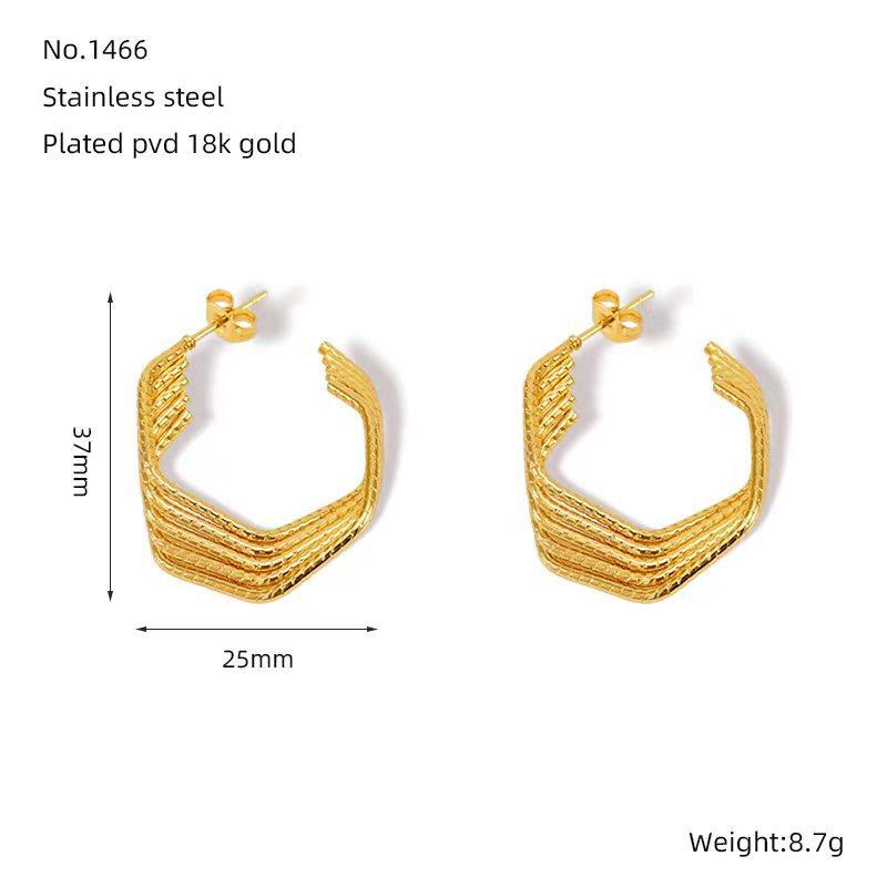 Simple stainless steel twist geometric stud earrings women's high sense geometric temperament versatile earrings