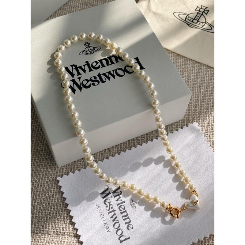 High-End Empress Dowager Heart Necklace and Saturn Bracelet Set