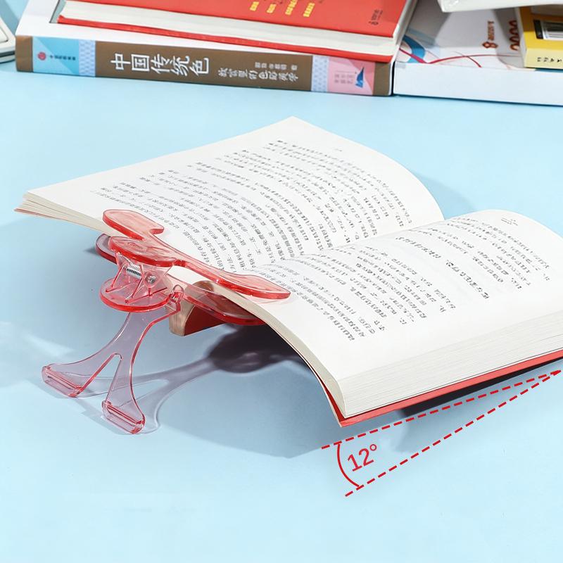 2/3PCS Transparent Plastic Book Clip With Stand File Bookmark Stationery Reading Aid Fixed Book Clip School Supplies