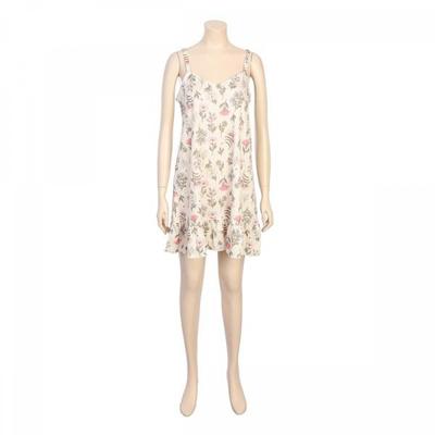 Bej Çiçekli Modal Atlet Elbise Ggw1033