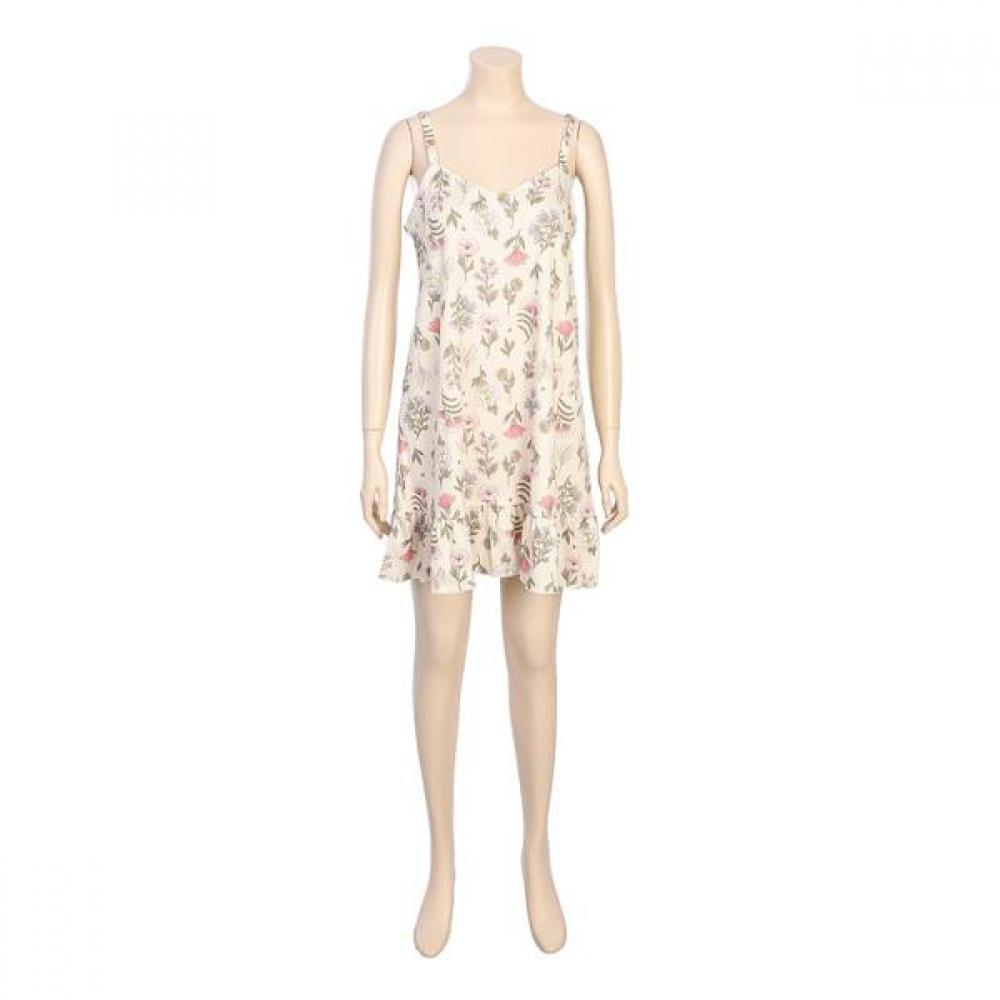 Barbara Beige Flower Modal Tank Dress Ggw1033 90