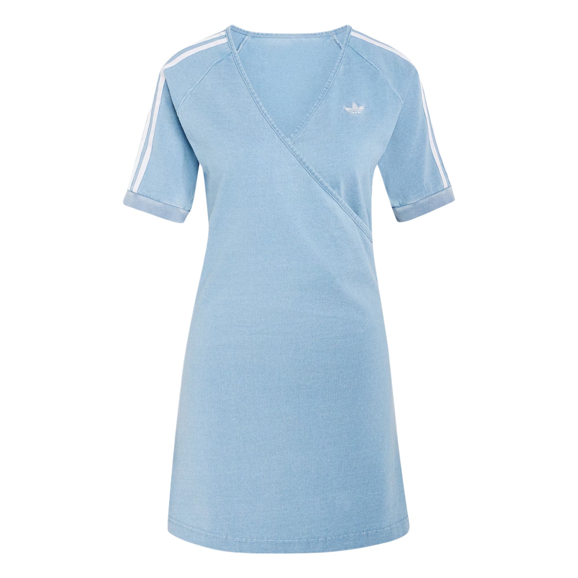 Adidas Originals Adilenium Season 5 Knitted Sports Striped Short Sleeve Dress Women dresses KZ5056 S