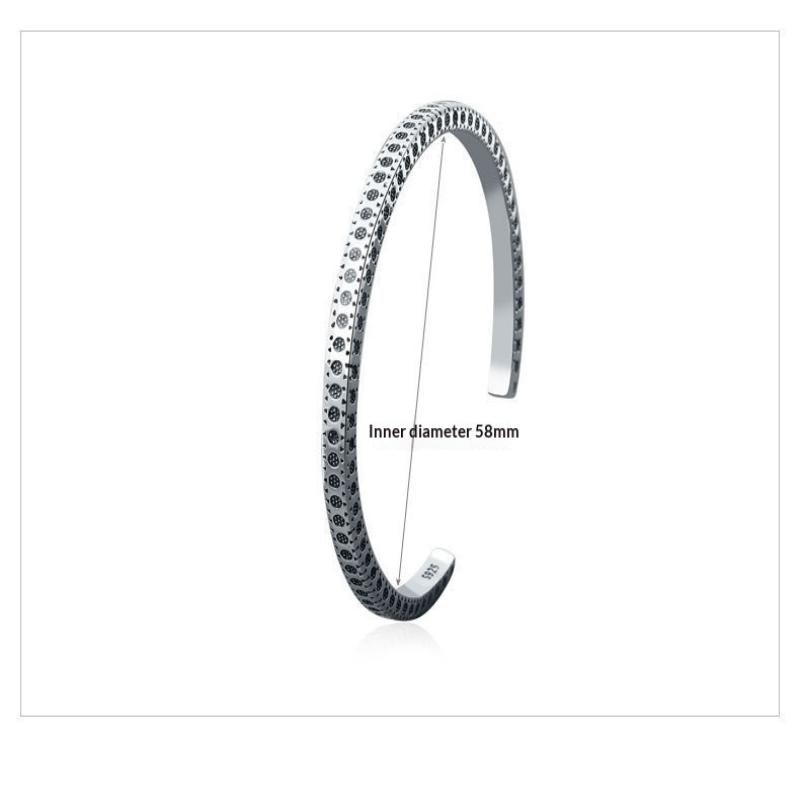 Silver Color Minimalist Dots Pattern Bracelet For Women Men Fine Jewelry Couple Present