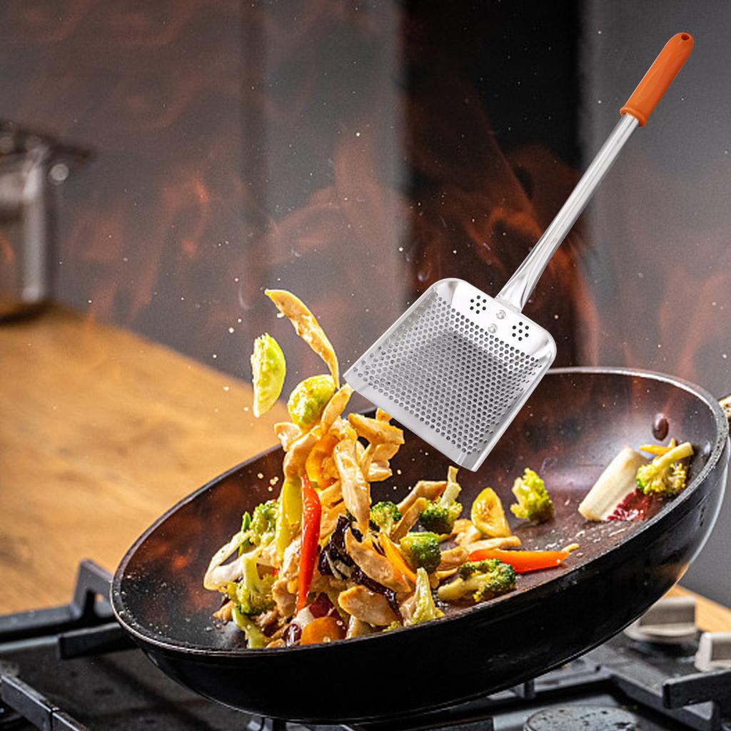 Stainless Steel Chip Scoop Food French Fries Popcorn Shovel Fry Scoop Bagger Single / Double Handle