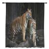 Wildlife Two Tigers Forest Chiffon Sheer Curtains for Living Room Bedroom Home Decoration Window Voile Tulle Curtain Drapes