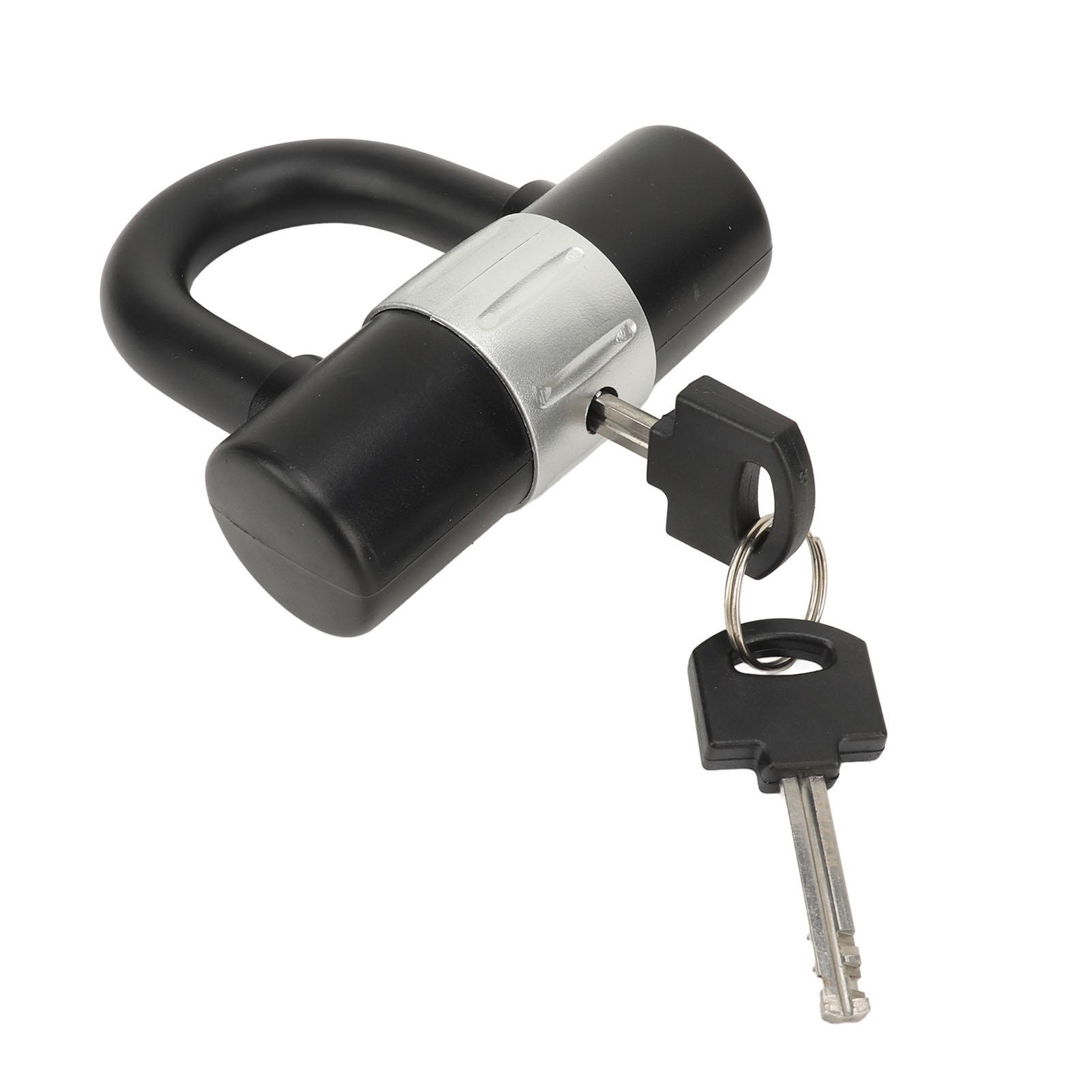 

U-образный замок на диск из цинкового сплава, противоугонный, устойчивый к ржавчине, портативный U-образный навесной замок с ключами для автодома, грузовика, прицепа