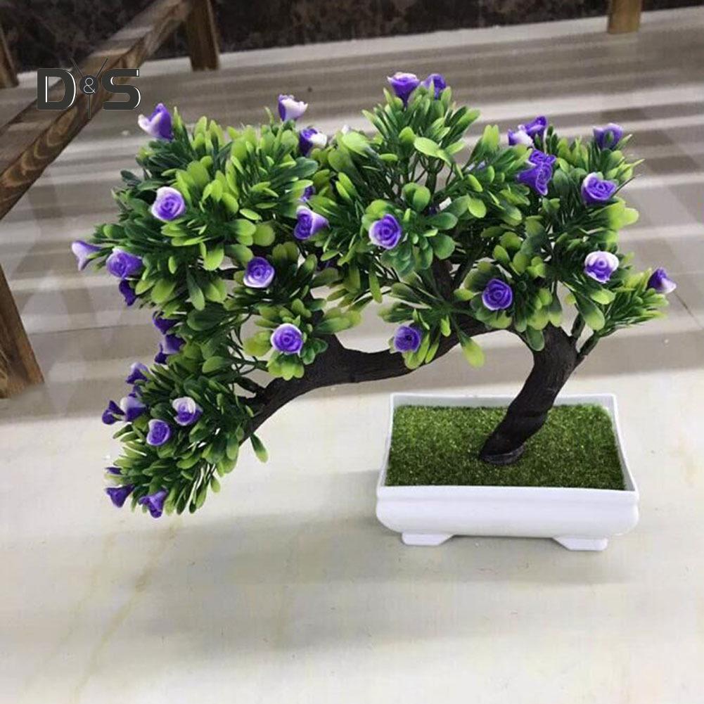 Blooming Bouquet Artificial Flower Tree Pot Bonsai Stage Garden Wedding Party Balcony Decor