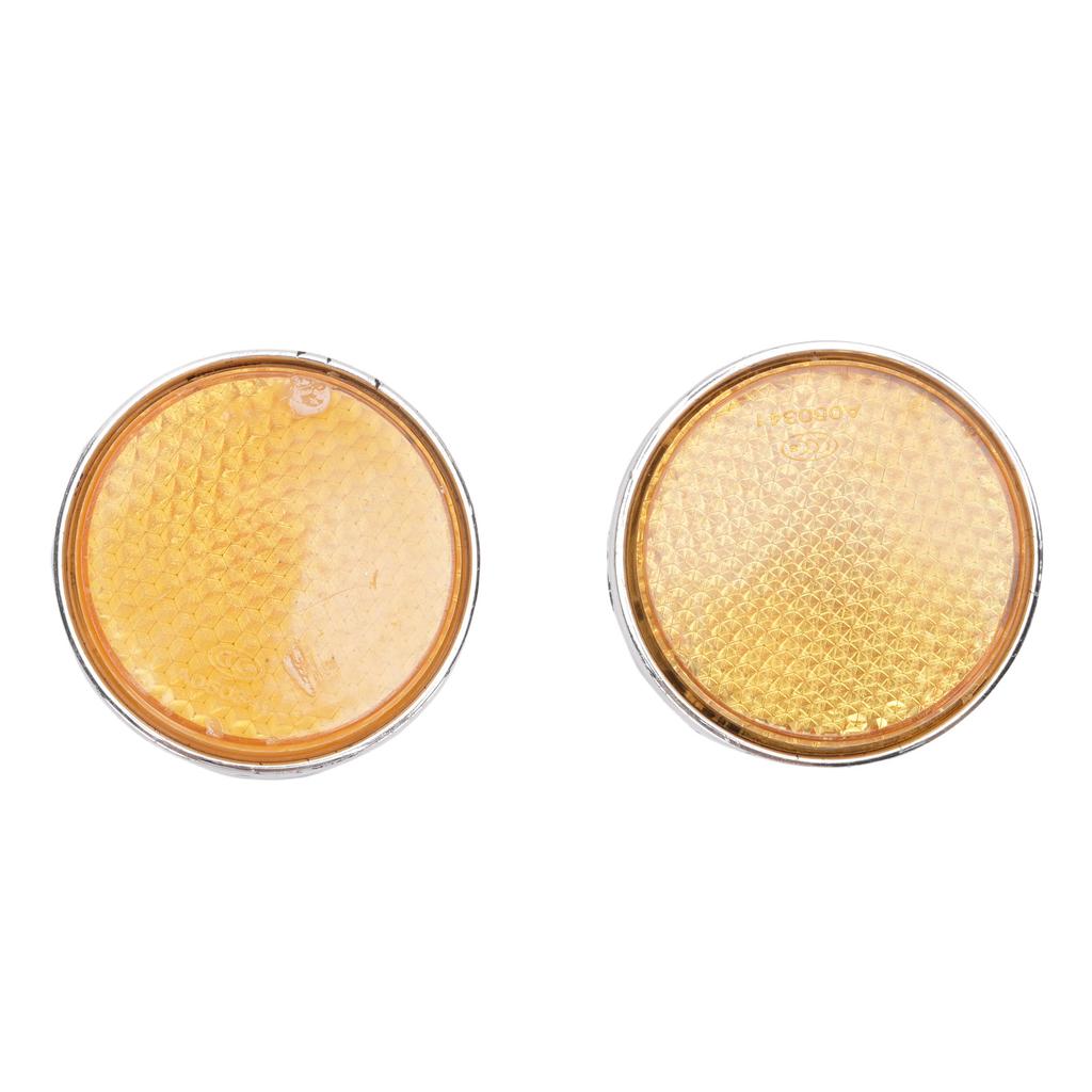 2PCS Front Fork Cover Reflector Amber M6 Bolt Motorcycle Round Front Fork Reflective Cover Replacement for C70 CB100