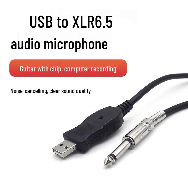 

USB to 6.5mm XLR Mic/Guitar Audio Cable with Recording Function 3m