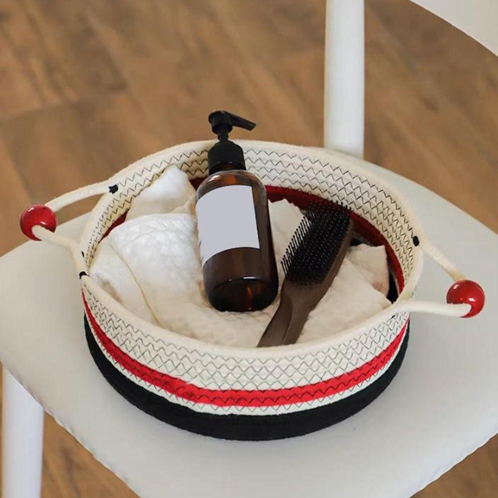 Large Capacity Cotton Rope Storage Box Handmade Desktop Organizer  Living Room