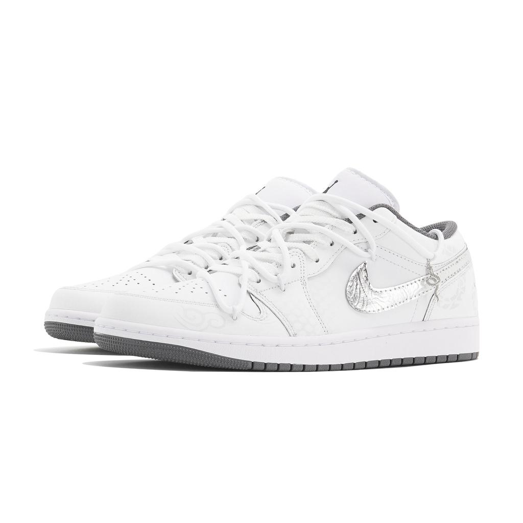 Jordan Air Jordan 1 Abrasion Resistant Abrasion Resistant Low Top Vintage Basketball Shoes Unisex White 553558-152(Team210)