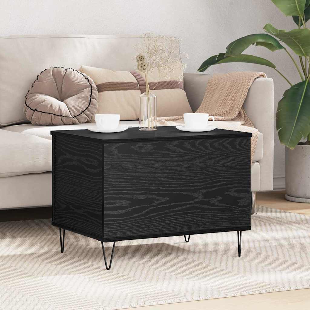 Coffee Table Black Oak Effect 60 X 44.5 X 45 Cm Wood Based Material