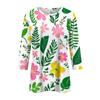 Ladies' Fashionable And Casual Seven Quarter Sleeve Floral Print Pullover Top