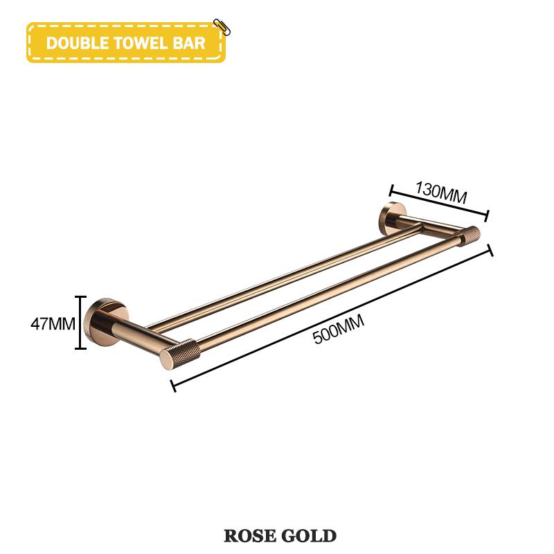 Rose Gold Wall-Mounted Stainless Steel Bath Towel Rack Toilet Paper Holder Towel Bar Robe Hook Cup Holder Bathroom Accessories