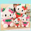 Kt Strawberry Cat Plush Doll Cotton Filling Soft Animal Toy For Home Gift Use