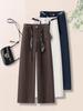 Autumn 2025 Women's High Waist Slimming Denim Wide Leg Casual Pants
