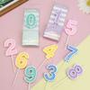 Candy Colored Happy Birthday Number Candle Children's Party Creative Cartoon Jelly Colored Valentine's Day Activity Candle