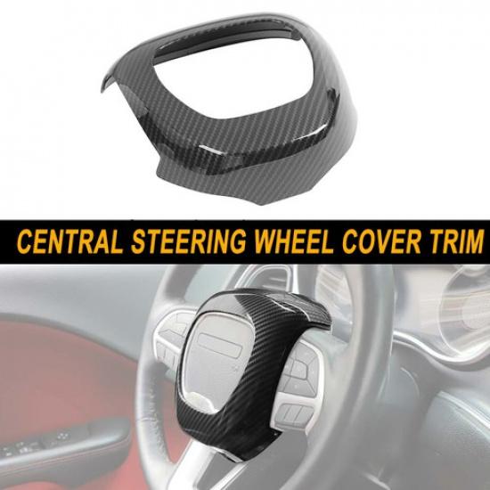

Carbon Fiber Center Steering Wheel Cover For Dodge Charger Durango Challenger 15