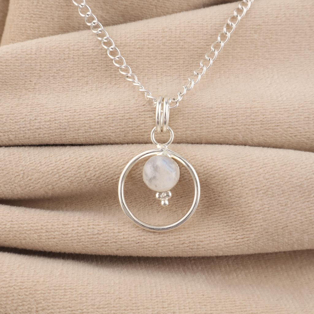 Rainbow Moonstone Gemstone 925 Sterling Silver Handmade Jewelry Designer Pendant 1.2" For Wedding Gift PP-68-29