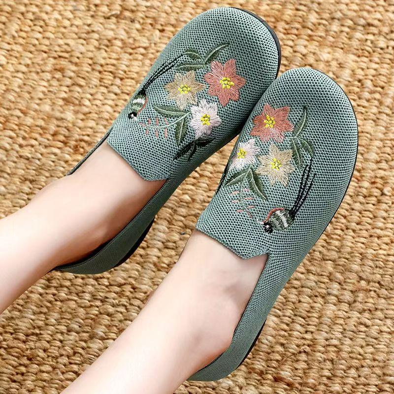 

Летающие тканые туфли тканевые туфли женские туфли мягкая подошва нескользящие дышащие повседневные туфли личный стиль вышитые туфли одинарные туфли 41