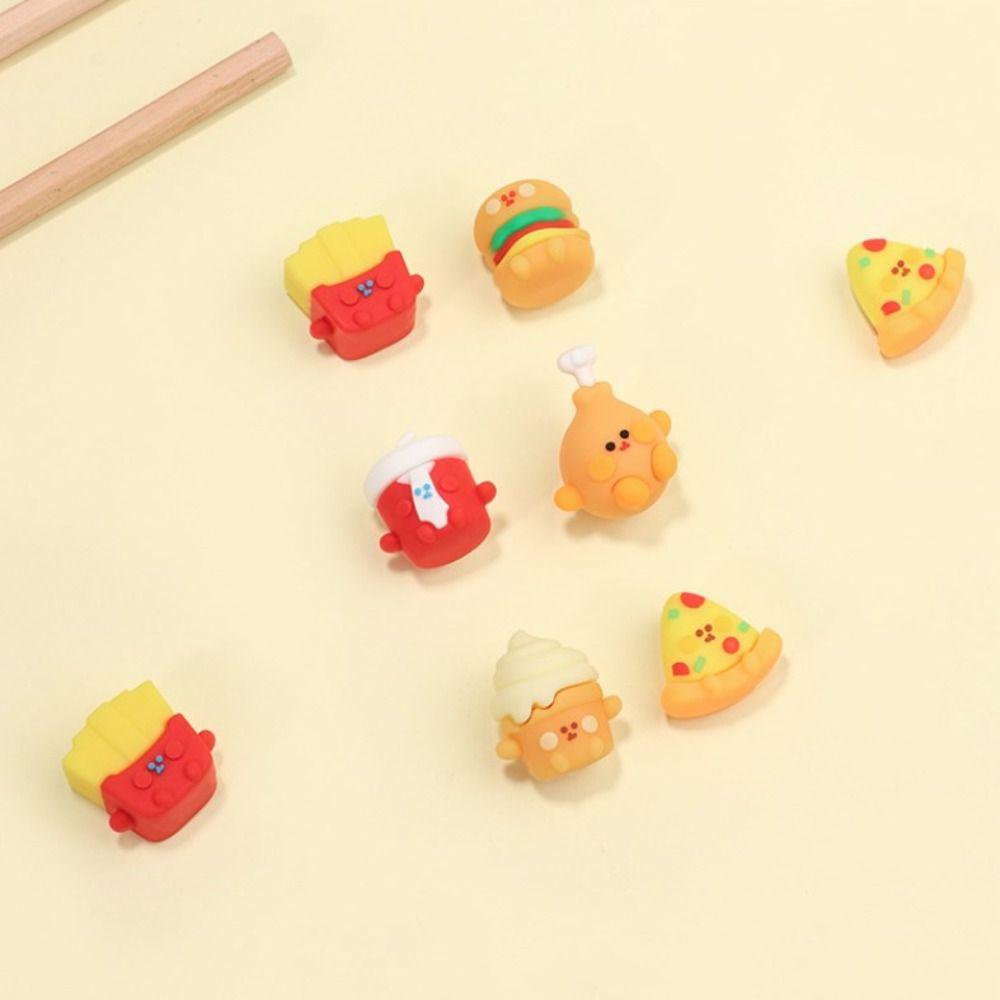 Cheese Bear Panda Fast Food 3D Shape Eraser Pencil Wiping Eraser Correction Supplies