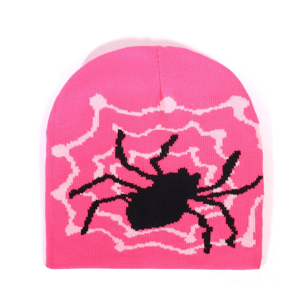 Spider Pattern Knit Beanie With Warmth For Winter Outdoor Casual Wear