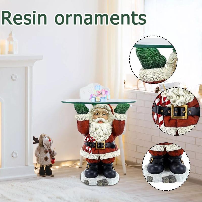 Whimsical Santa Claus Waiter Tray Resin Art Piece Ideal For Christmas Home Decor