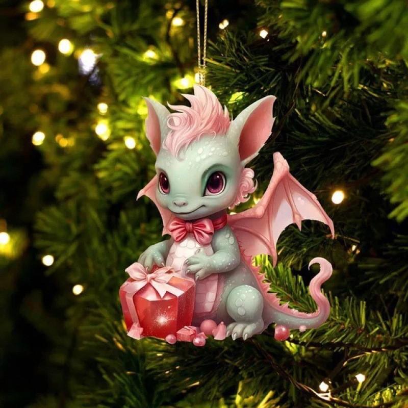 

Dinosaur Charming Christmas Acrylic Pendant For Eyecatching Car Interior Decor 1