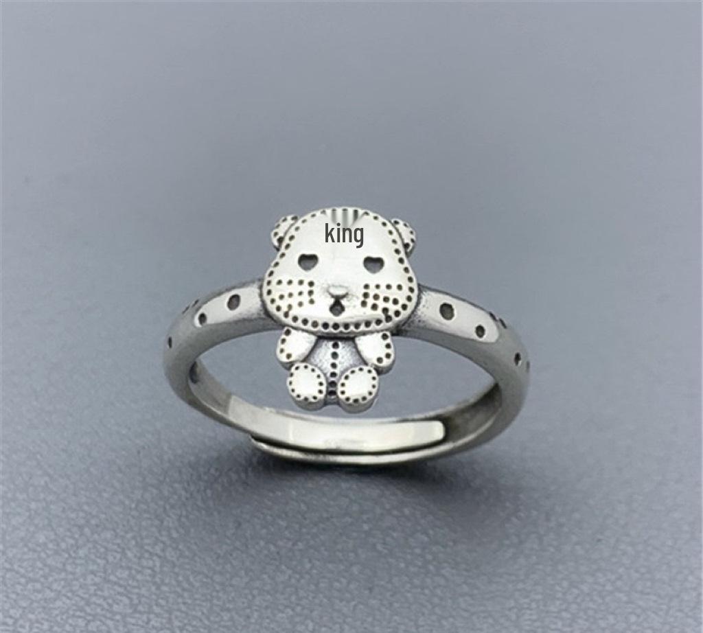 Yin Taifei Women s Silver Tiger Zodiac Ring: Retro Thai, Adjustable Adjustable